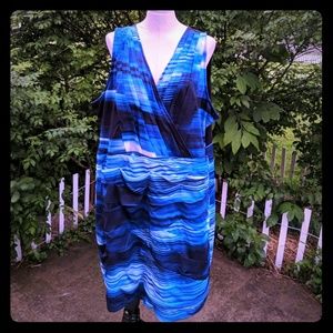 Lane Bryant pleated tank top dress v-neck 28